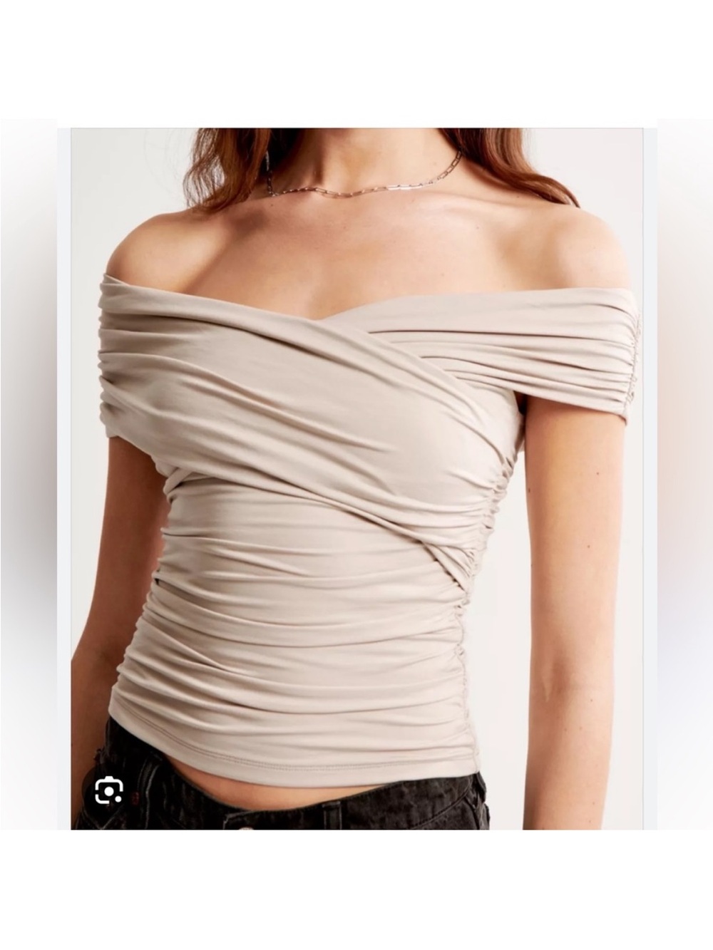 Abercrombie & Fitch Modal Blend Off-the-Shoulder Wrap Top